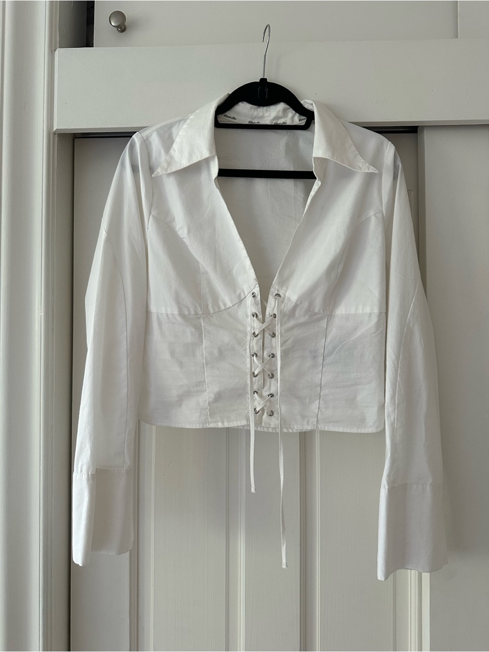 UO Kimchi Blue Cleo Lace Up Corset Top